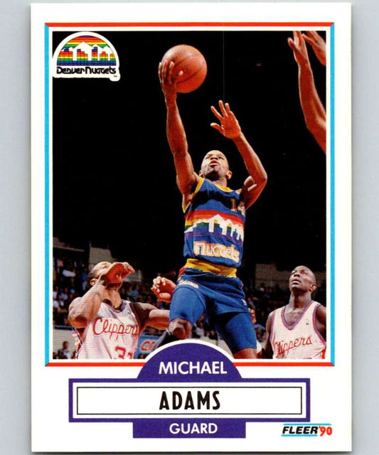 1990-91 Fleer #46 Michael Adams Nuggets NBA Basketball Image 1