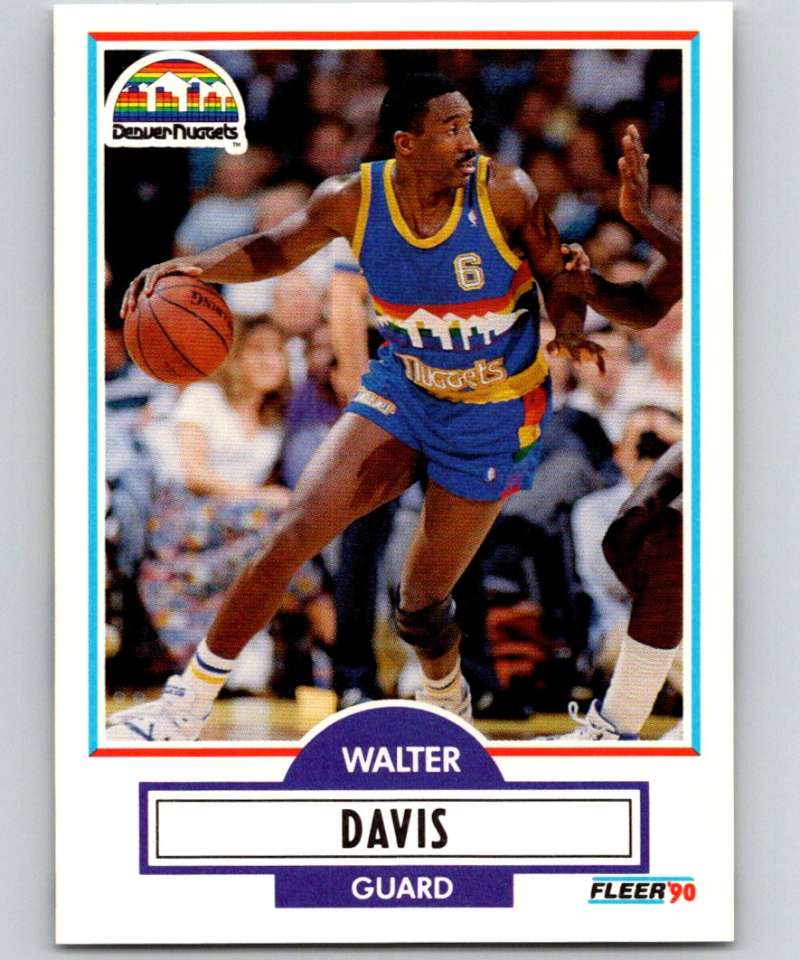 1990-91 Fleer #47 Walter Davis Nuggets NBA Basketball Image 1