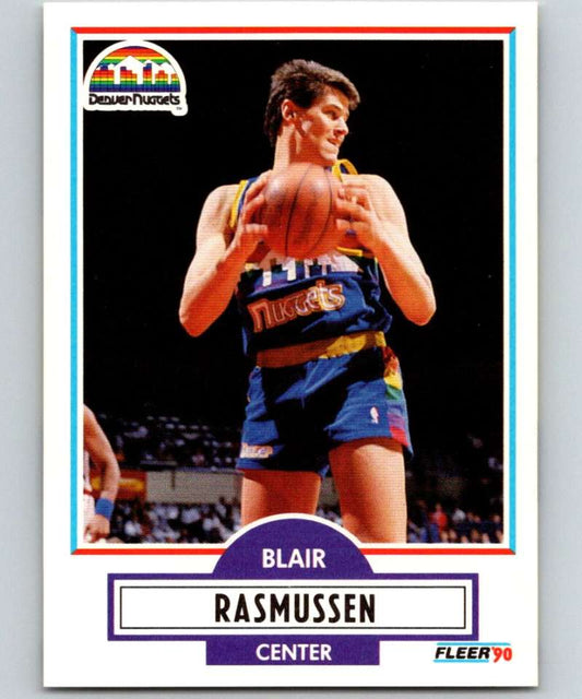 1990-91 Fleer #52 Blair Rasmussen Nuggets NBA Basketball Image 1