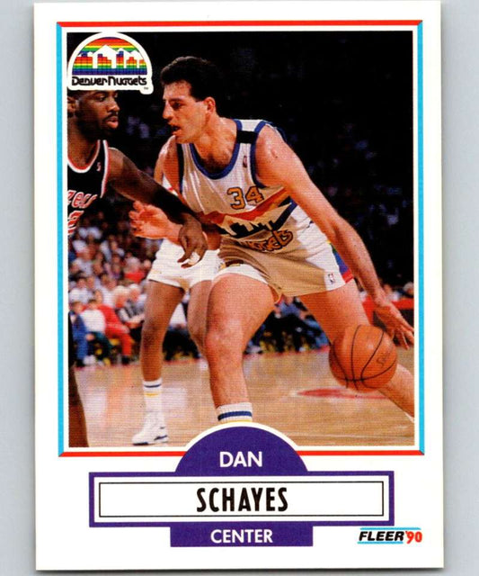 1990-91 Fleer #53 Danny Schayes Nuggets NBA Basketball Image 1