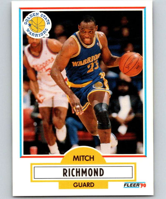 1990-91 Fleer #67 Mitch Richmond Warriors NBA Basketball Image 1