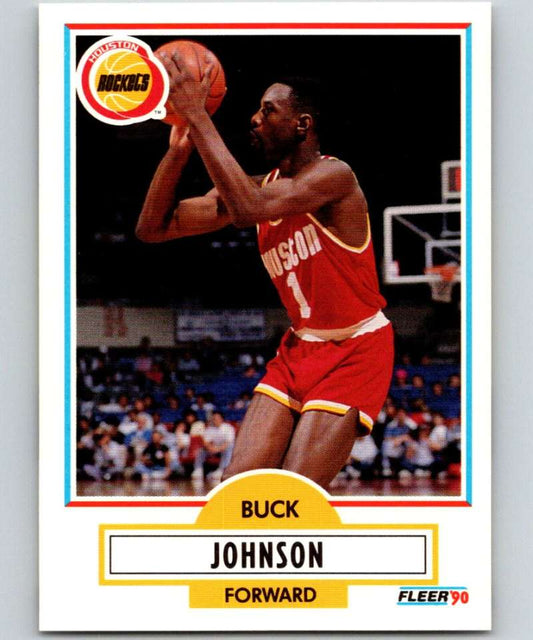 1990-91 Fleer #71 Buck Johnson Rockets NBA Basketball Image 1