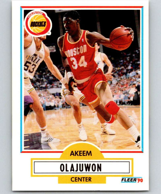 1990-91 Fleer #73 Hakeem Olajuwon Rockets NBA Basketball