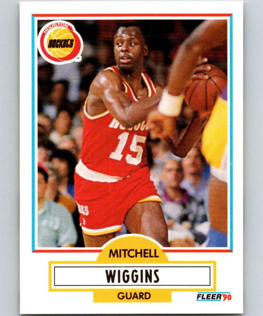 1990-91 Fleer #75 Mitchell Wiggins Rockets NBA Basketball Image 1