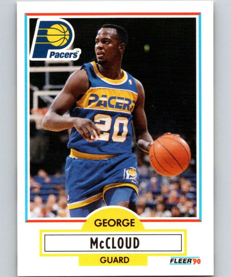 1990-91 Fleer #77 George McCloud RC Rookie Pacers NBA Basketball Image 1