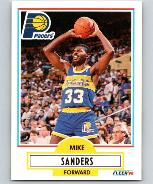 1990-91 Fleer #80 Mike Sanders Pacers NBA Basketball Image 1