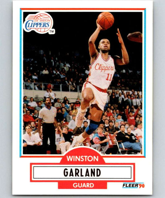 1990-91 Fleer #85 Winston Garland Clippers NBA Basketball Image 1