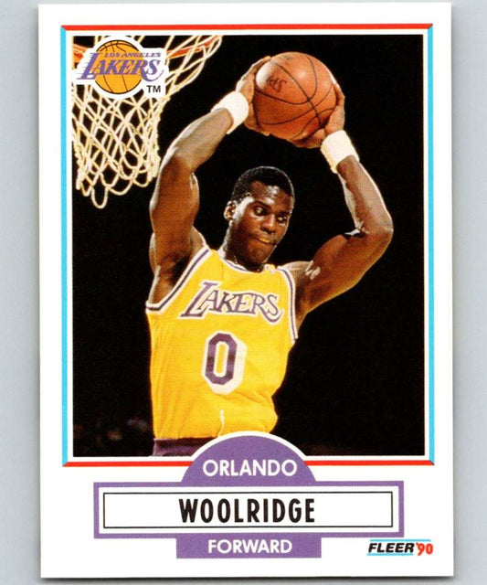 1990-91 Fleer #96 Orlando Woolridge Lakers NBA Basketball Image 1
