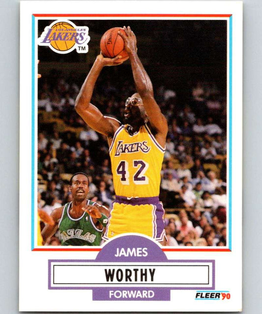 1990-91 Fleer #97 James Worthy Lakers NBA Basketball Image 1