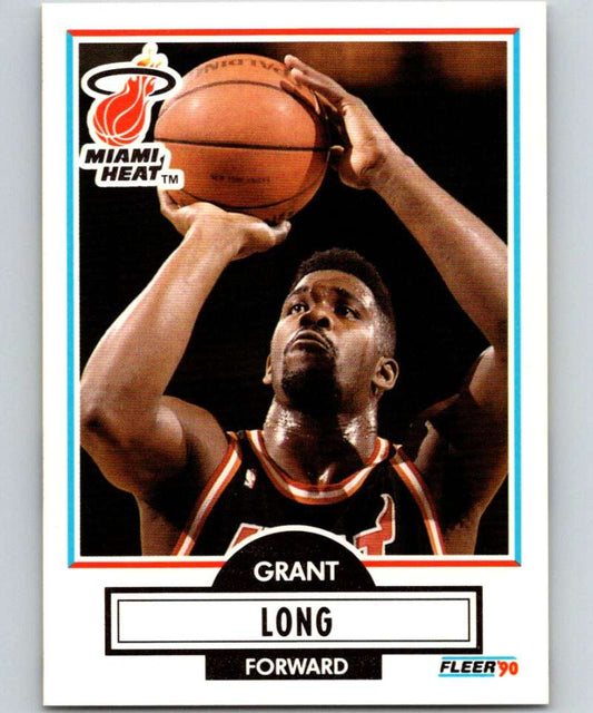 1990-91 Fleer #100 Grant Long Heat NBA Basketball Image 1