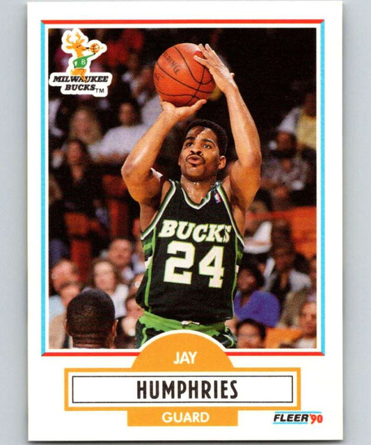 1990-91 Fleer #105 Jay Humphries Bucks NBA Basketball Image 1