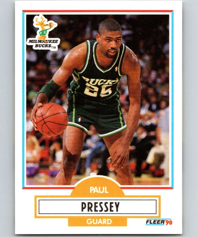 1990-91 Fleer #107 Paul Pressey Bucks NBA Basketball Image 1