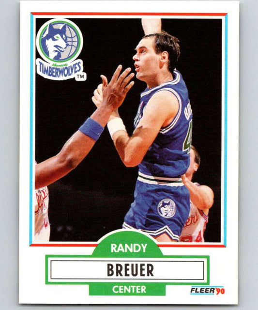 1990-91 Fleer #111 Randy Breuer Timberwolves NBA Basketball Image 1