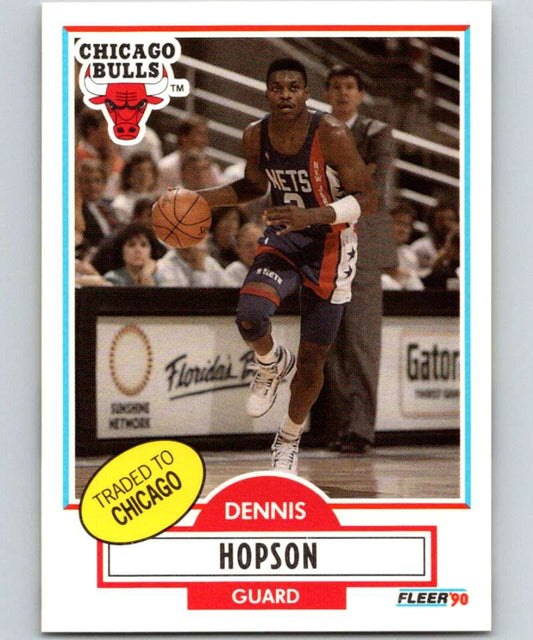 1990-91 Fleer #120 Dennis Hopson Bulls NBA Basketball Image 1