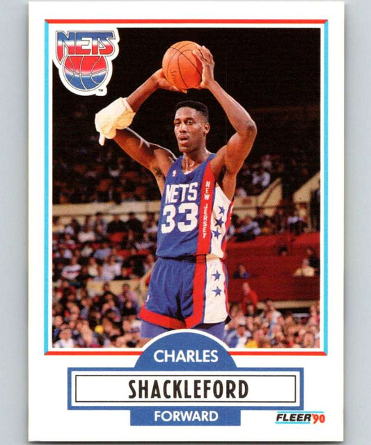 1990-91 Fleer #122 Charles Shackleford NJ Nets NBA Basketball
