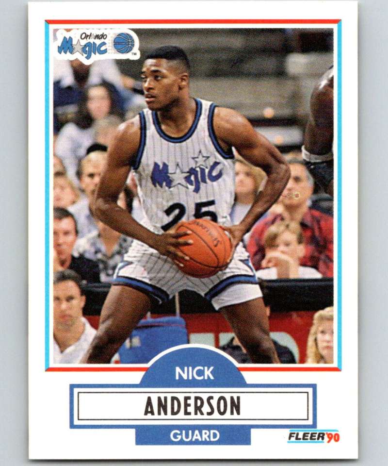 1990-91 Fleer #132 Nick Anderson RC Rookie Magic NBA Basketball Image 1