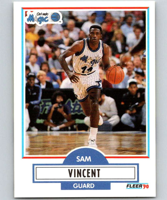 1990-91 Fleer #137 Sam Vincent Magic NBA Basketball Image 1