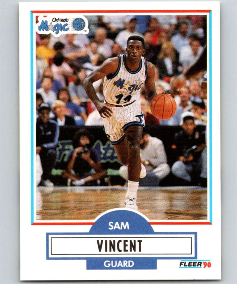 1990-91 Fleer #137 Sam Vincent Magic NBA Basketball Image 1