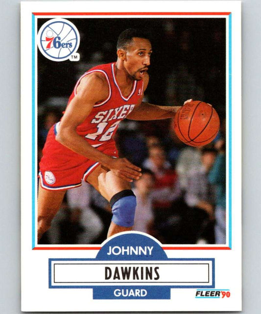 1990-91 Fleer #141 Johnny Dawkins 76ers NBA Basketball Image 1