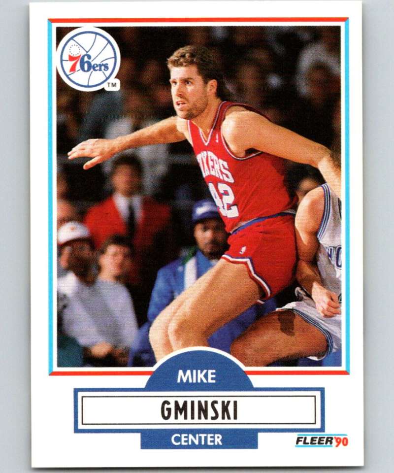 1990-91 Fleer #142 Mike Gminski 76ers NBA Basketball Image 1