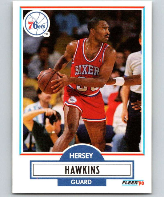 1990-91 Fleer #143 Hersey Hawkins 76ers NBA Basketball Image 1