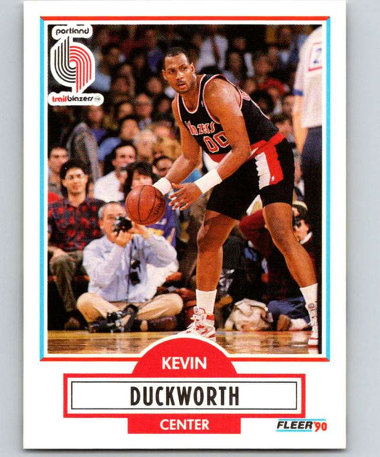 1990-91 Fleer #155 Kevin Duckworth Blazers NBA Basketball Image 1