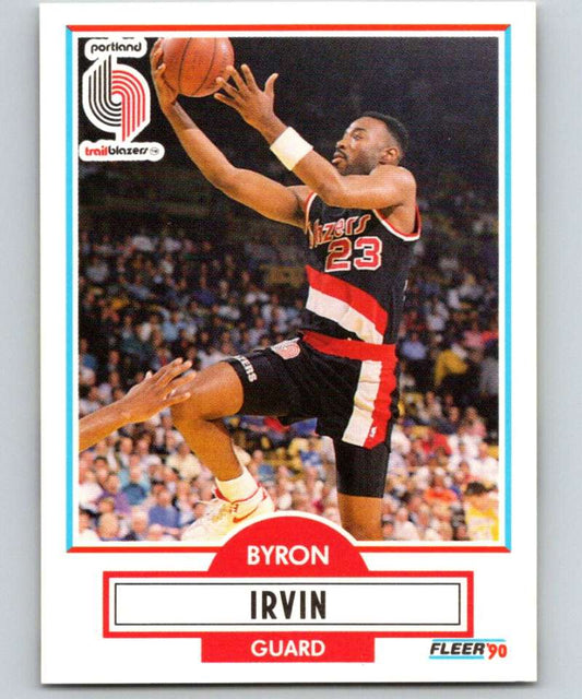 1990-91 Fleer #156 Byron Irvin Blazers NBA Basketball Image 1