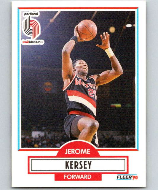 1990-91 Fleer #157 Jerome Kersey Blazers NBA Basketball Image 1