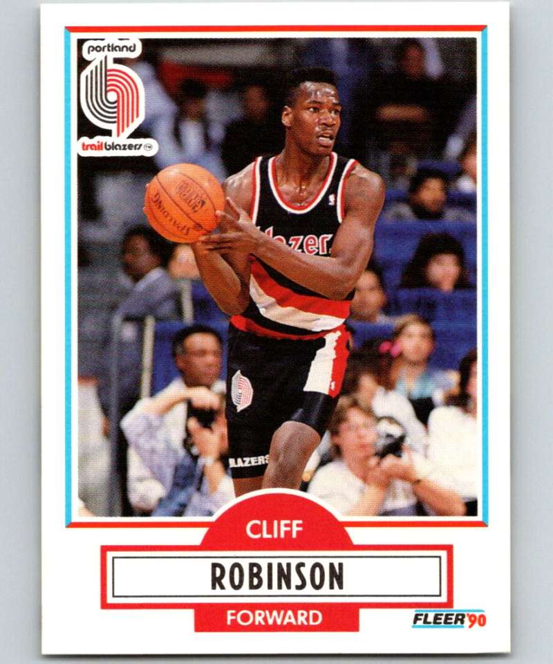 1990-91 Fleer #159 Clifford Robinson RC Rookie Blazers NBA Basketball Image 1