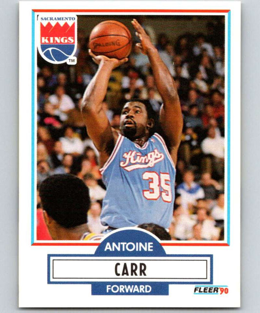 1990-91 Fleer #163 Antoine Carr Sac Kings NBA Basketball Image 1