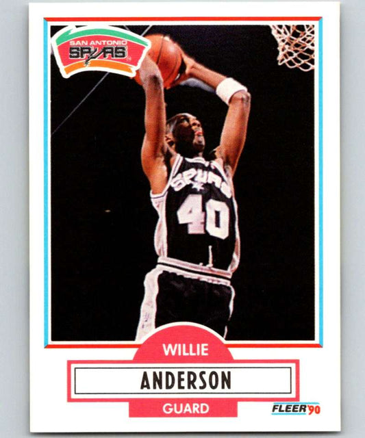 1990-91 Fleer #168 Willie Anderson Spurs NBA Basketball
