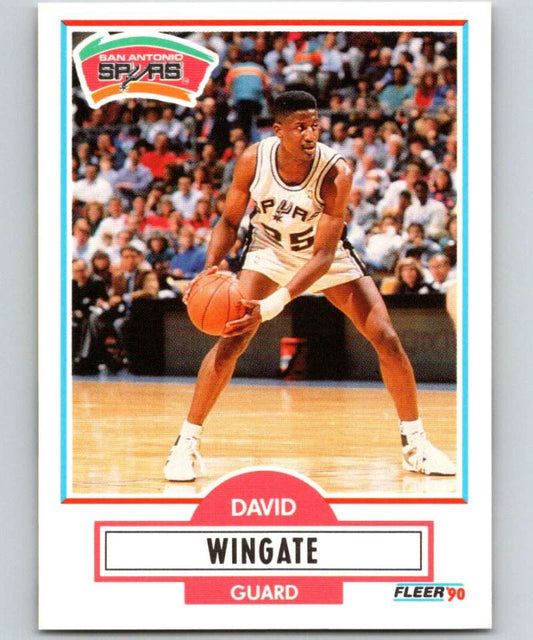 1990-91 Fleer #174 David Wingate Spurs NBA Basketball Image 1