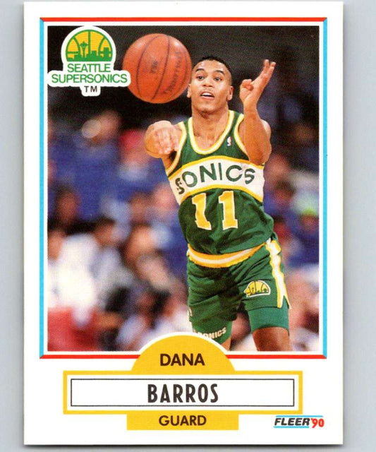 1990-91 Fleer #175 Dana Barros RC Rookie NBA Basketball Image 1