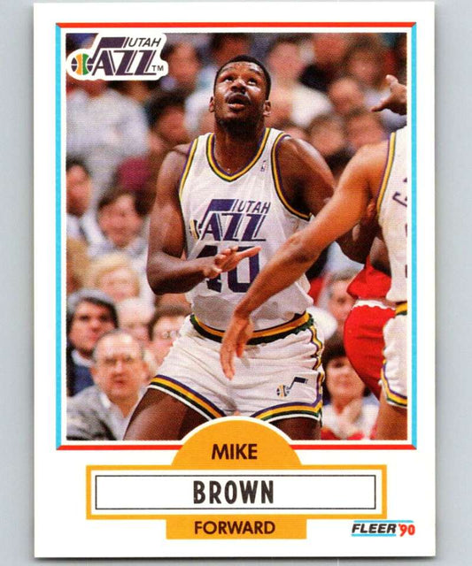 1990-91 Fleer #183 Mike Brown Jazz NBA Basketball Image 1