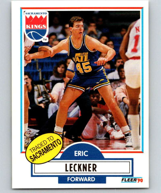 1990-91 Fleer #187 Eric Leckner Sac Kings NBA Basketball Image 1