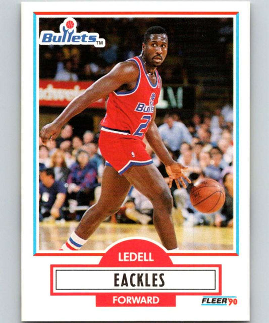 1990-91 Fleer #191 Ledell Eackles Bullets NBA Basketball Image 1