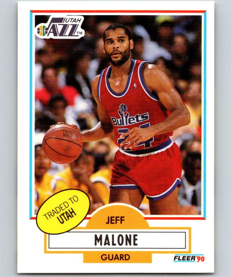 1990-91 Fleer #195 Jeff Malone Jazz NBA Basketball Image 1