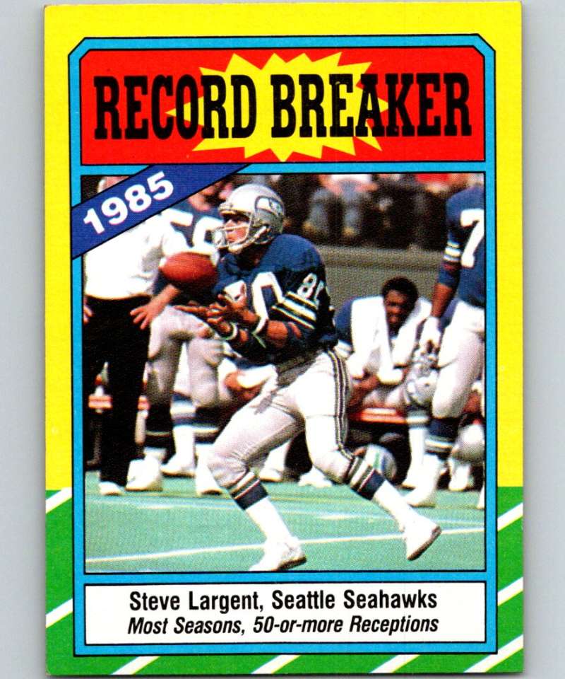 1986 Topps #4 Steve Largent Seahawks RB NFL Football