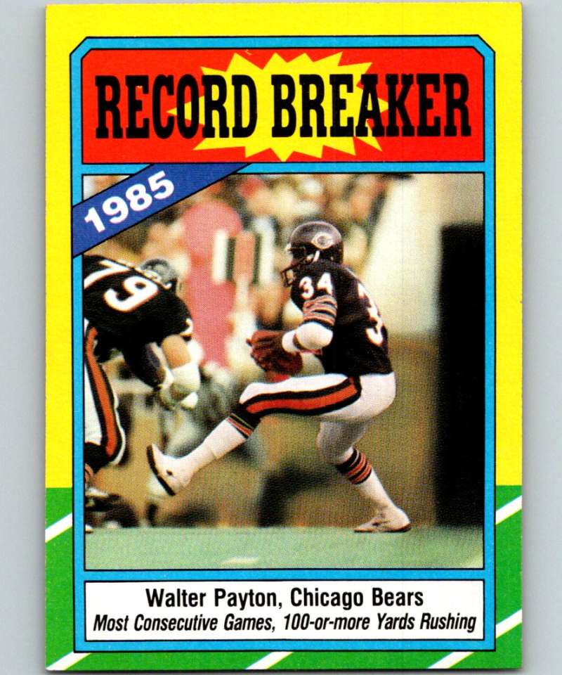 1986 Topps #7 Walter Payton Bears RB NFL Football