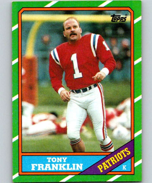 1986 Topps #37 Tony Franklin Patriots NFL Football Image 1
