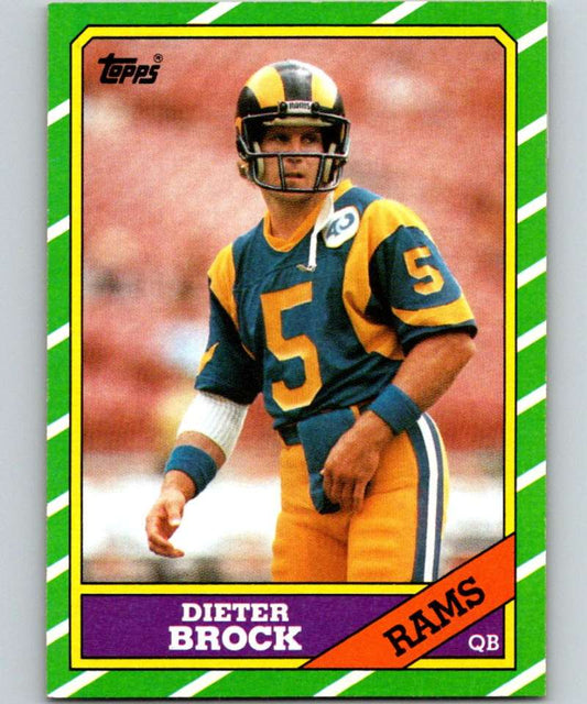1986 Topps #77 Dieter Brock RC Rookie LA Rams NFL Football