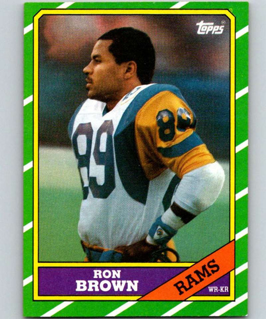 1986 Topps #80 Ron Brown RC Rookie LA Rams NFL Football Image 1
