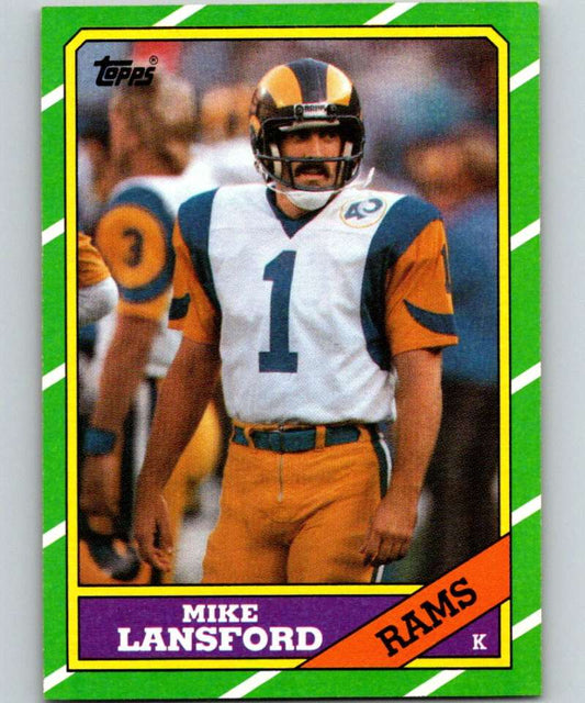 1986 Topps #86 Mike Lansford LA Rams NFL Football Image 1