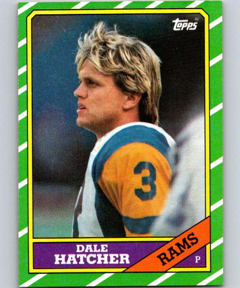 1986 Topps #93 Dale Hatcher RC Rookie LA Rams NFL Football Image 1