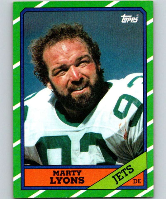 1986 Topps #107 Marty Lyons NY Jets NFL Football Image 1