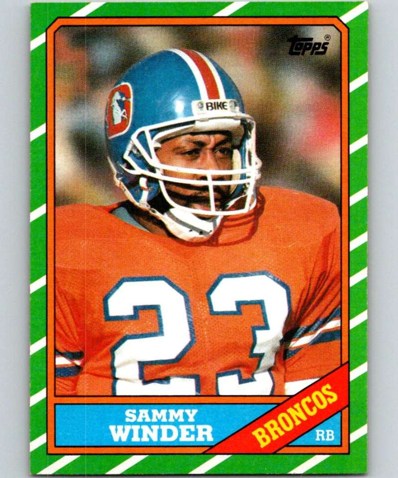1986 Topps #113 Sammy Winder Broncos NFL Football Image 1