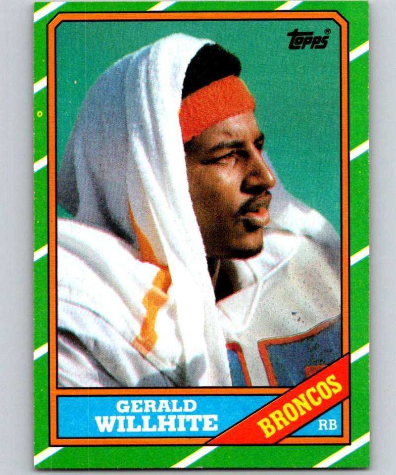 1986 Topps #114 Gerald Willhite Broncos NFL Football Image 1