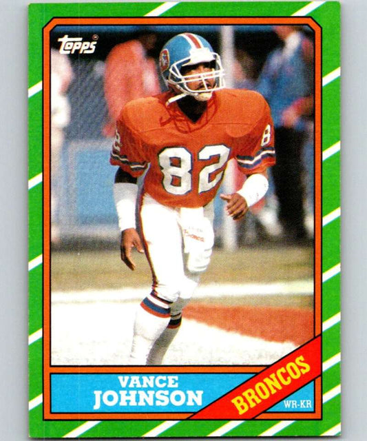 1986 Topps #116 Vance Johnson RC Rookie Broncos NFL Football Image 1