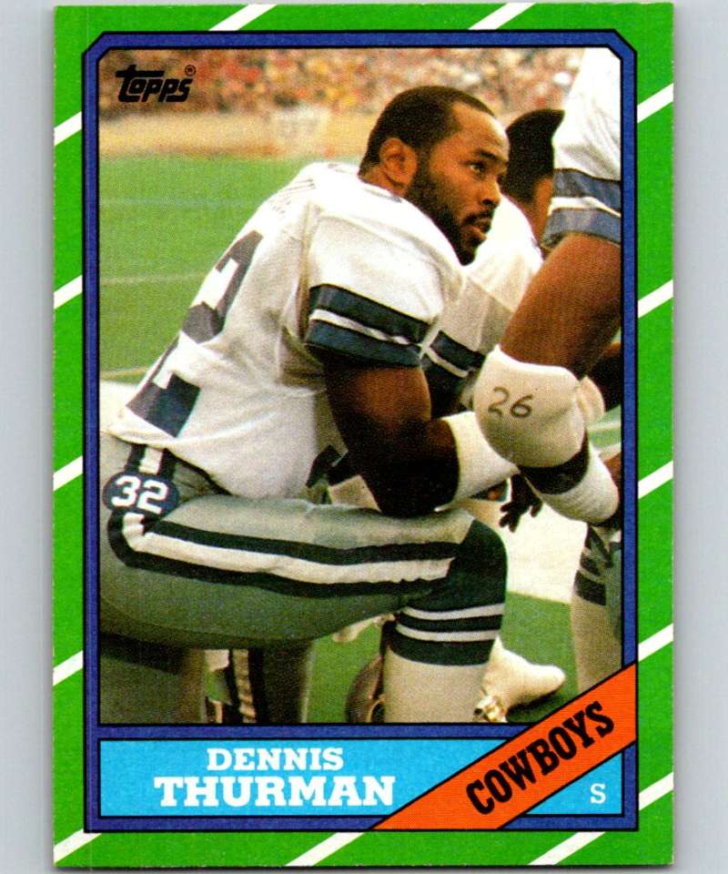 1986 Topps #136 Dennis Thurman Cowboys NFL Football Image 1