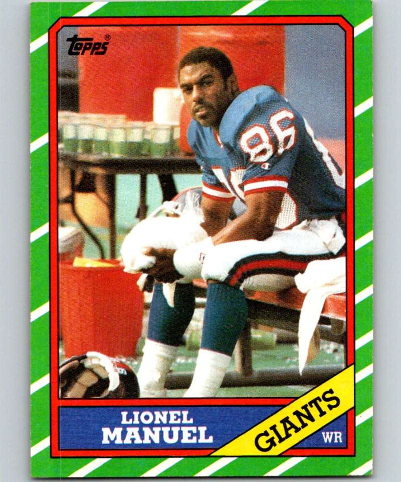 1986 Topps #141 Lionel Manuel NY Giants NFL Football Image 1